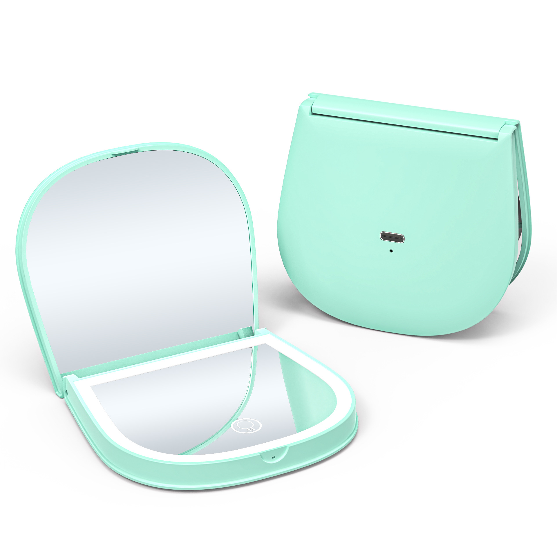 跨境智能镜子化妆镜2X放大款随身小镜子便携礼品led化妆镜子带灯详情13