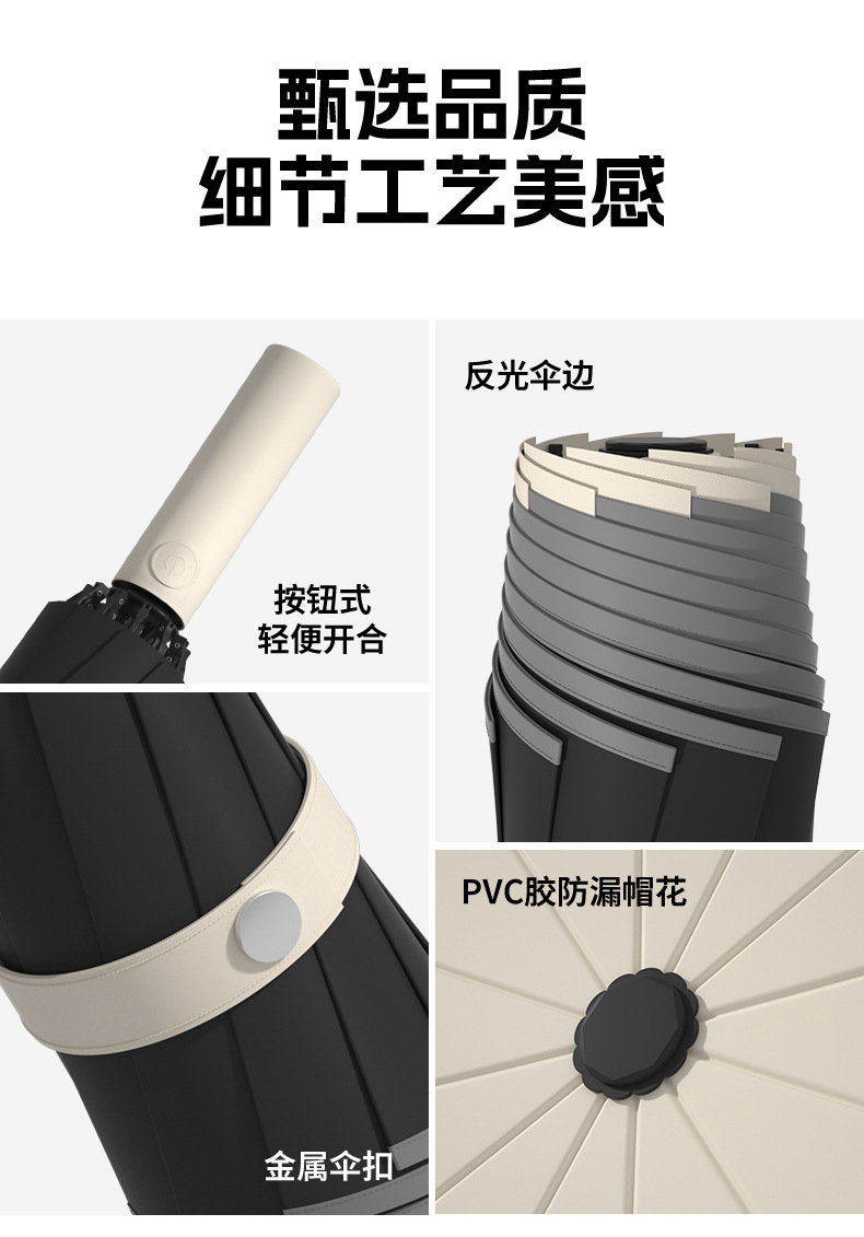 小米雨伞自动反向超大防晒防紫外线晴雨两用折叠伞遮阳批发广告伞详情21
