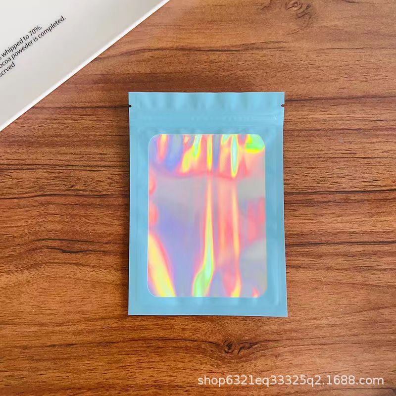 Yiwu Laser Phantom Color self-standing and Self-sealing bags, Yin-Yang aluminum foil bags, mobile phone cases, beauty and accessory packaging bags wholesale pic 15