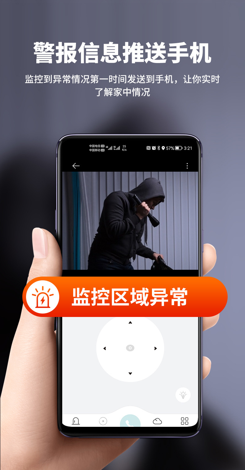 智能双向可视监控家用远程一键呼叫视频通话可语音唤醒高清摄像头详情15