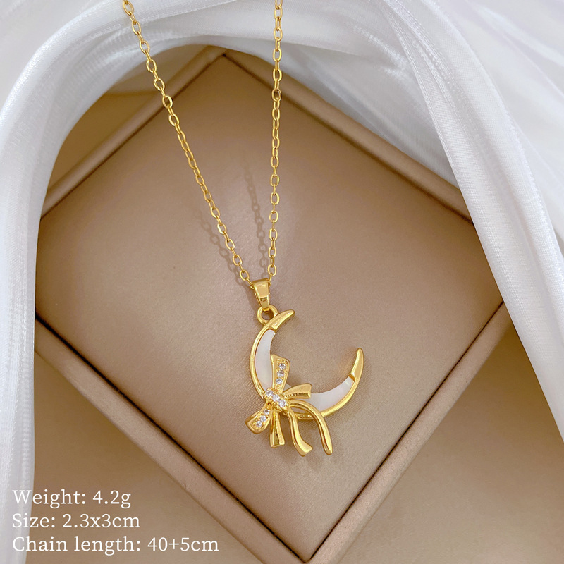 【钛钢】铜微镶爱心时尚轻奢气质华丽满钻项链女百搭锁骨链钛钢详情23