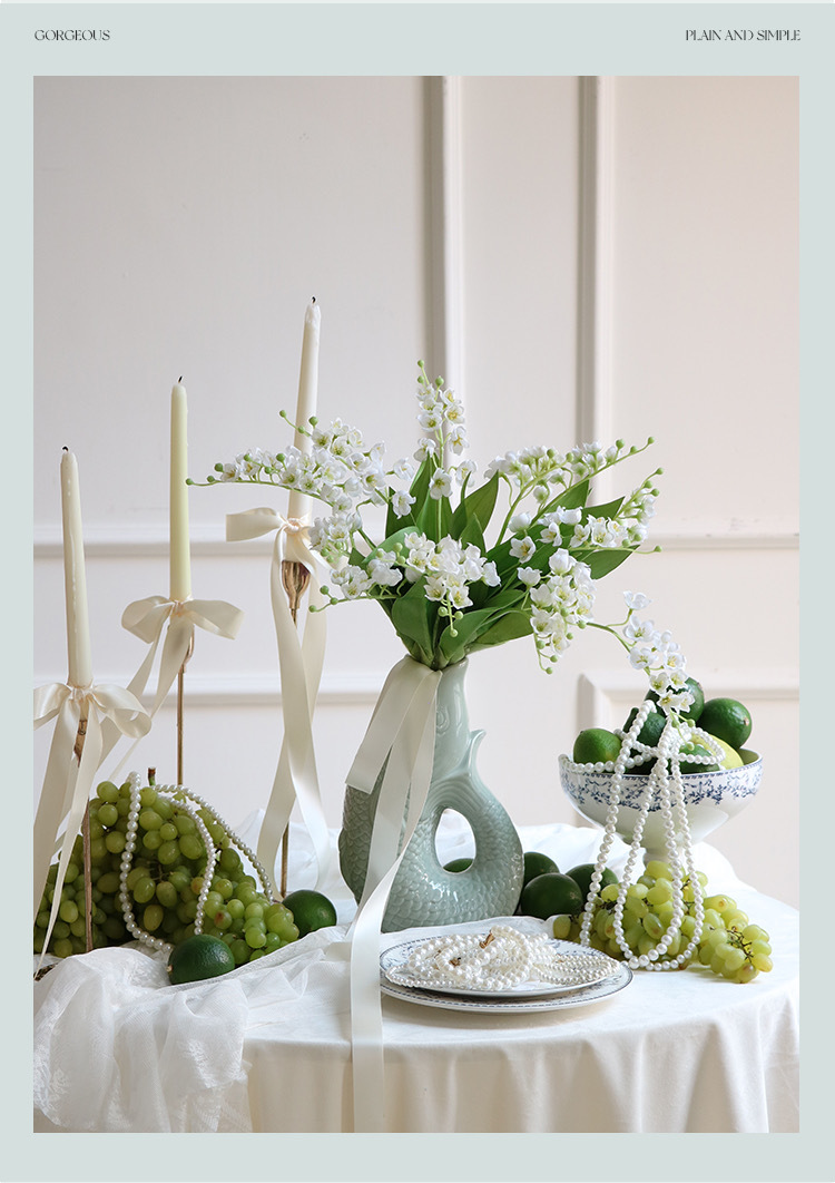 小清新ins风仿真花铃兰花插花手捧花材婚庆风铃假花家居餐桌绢花详情17