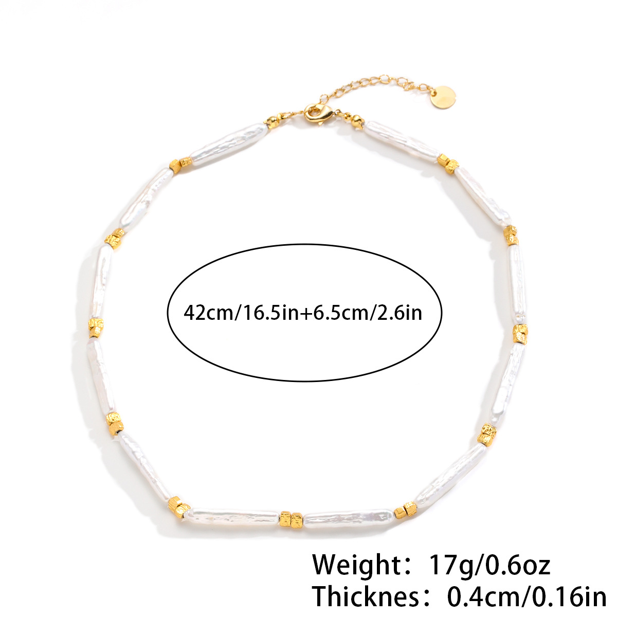 Nasha Cross-border Exclusive Toothpick freshwater Pearl Necklace Earring Set: Light luxury and Versatile Baroque pearl necklace pic 2