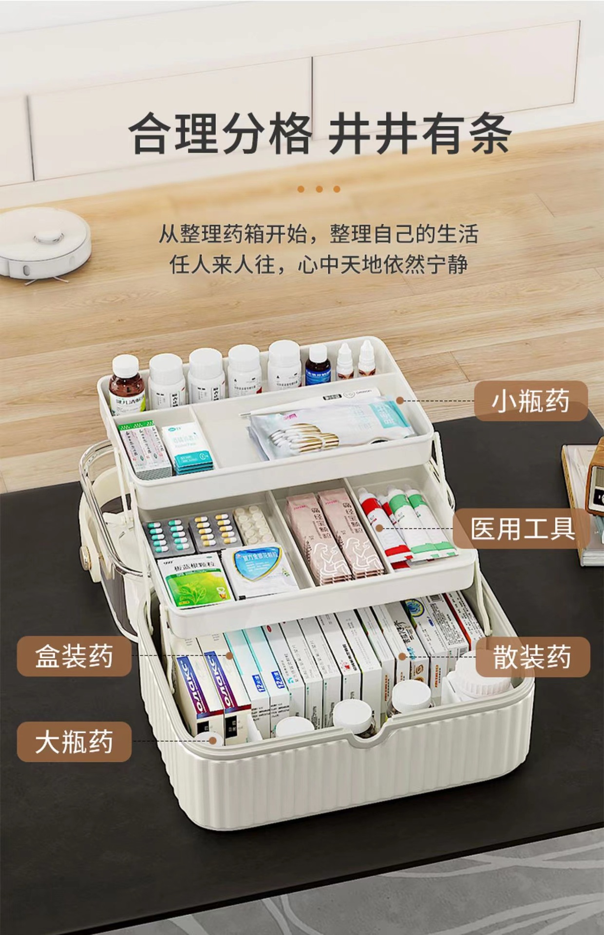 Medicine box, household medicine storage box, portable medicine box, large-capacity multi-layer regular medicine packaging box pic 12