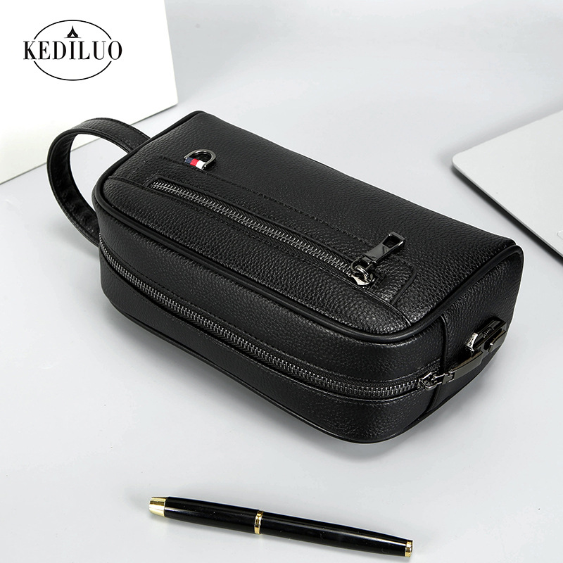 跨境新款男士手拿包密码锁大容量商务休闲手拎包软皮多口袋手包男详情31