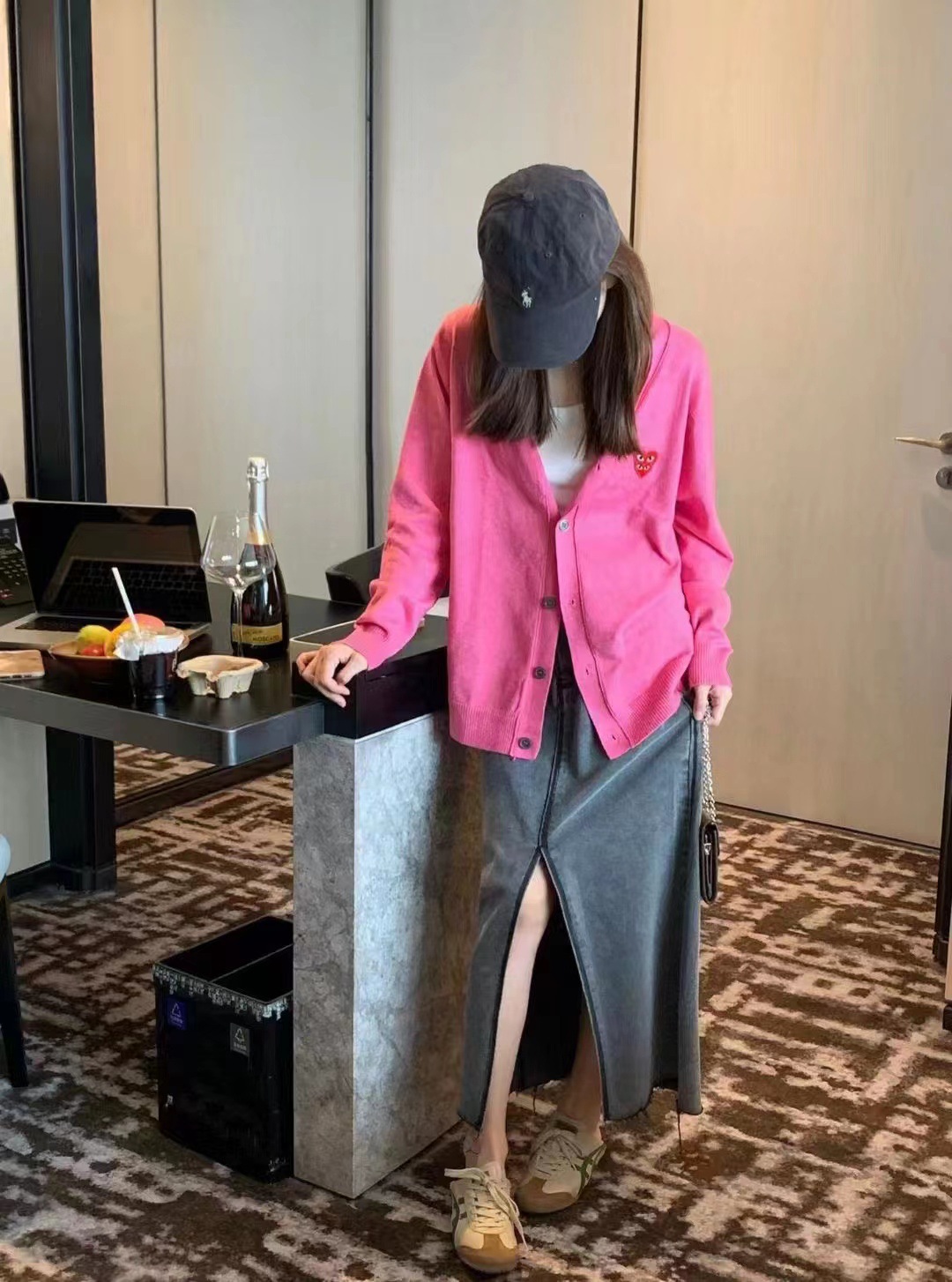 日系爱心羊毛针织衫女play开衫长袖男情侣亲子装川久同款外套保玲详情10