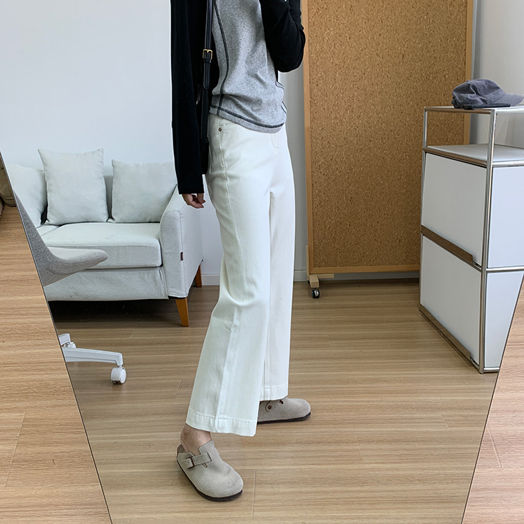 Slimming pants! Early spring light blue four-sided stretch straight-leg jeans for women 2025, high-waisted and petite 9-inch pants pic 29