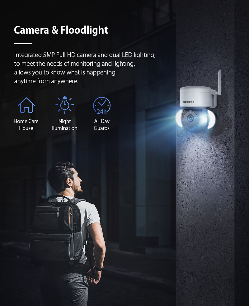 New private model: 5-megapixel high-definition night vision TUYA garden ball camera, wireless WiFi graffiti smart monitoring camera pic 9