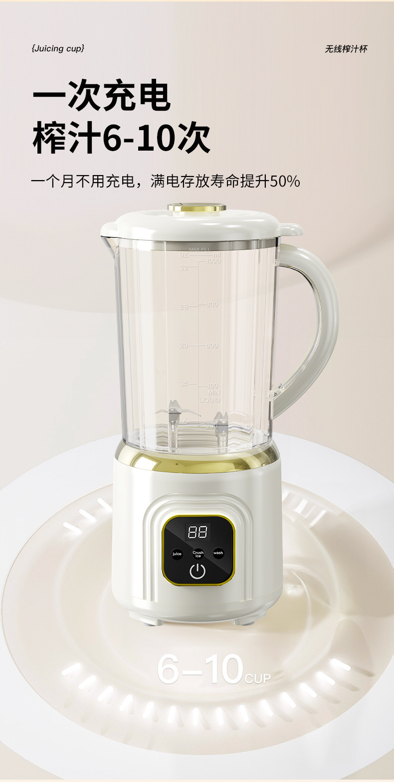 外贸新款双刀头榨汁机无线电动大容量果汁机便携式搅拌机现榨详情12