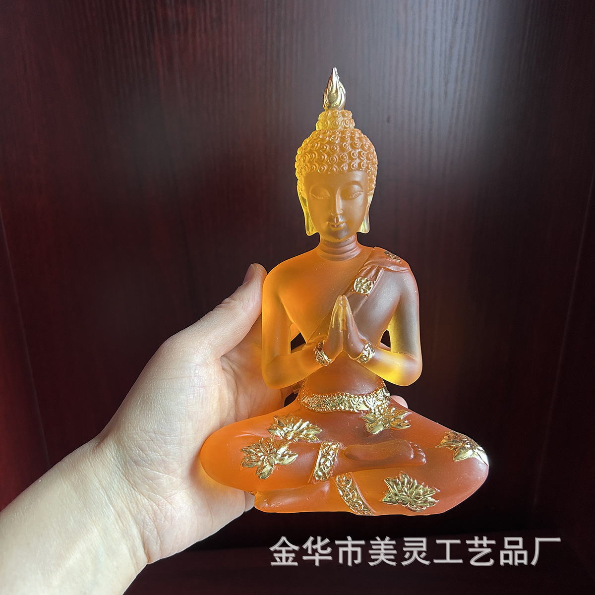 水琉璃佛像合手坐佛跨境热销禅意居家饰工艺品泰式印度佛树脂摆件详情23