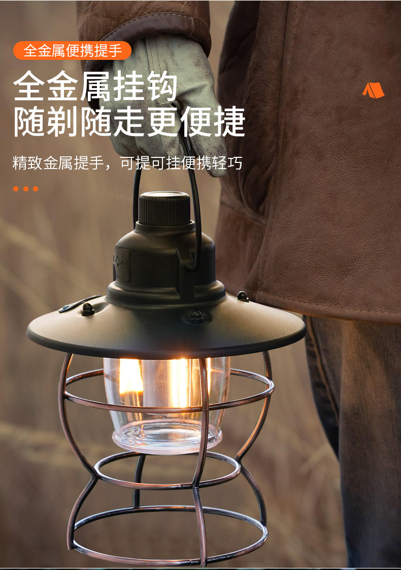 Cross-border outdoor camping lamp, led portable tent lamp, multi-functional charging portable camp lighting, horse lamp, camping lamp pic 5