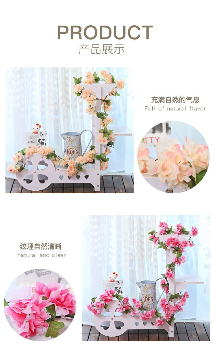 仿真花假花藤条樱花藤蔓壁挂客厅室内装饰空调管道缠绕塑料藤绢花详情7