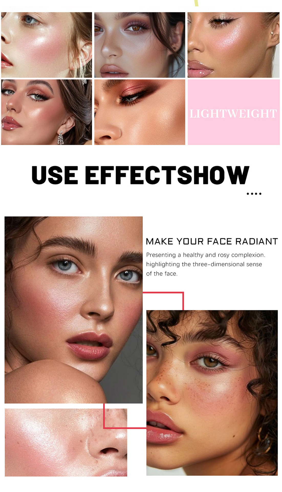 SEVENCOOL 烤粉腮红偏光提亮定妆腮红修饰轮廓持久显色彩妆跨境详情3