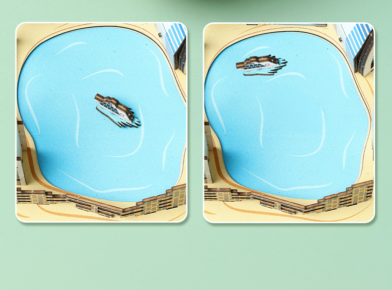 Cross-border best-selling DIY wooden jigsaw puzzles, 3D stereoscopic models, European and American architecture, music box assembly, educational toys and gifts pic 5