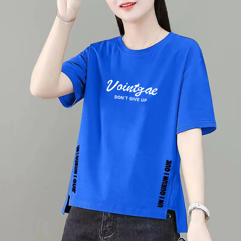 100%纯棉短款短袖t恤女夏季2024年新款时尚宽松小衫上衣体恤夏装详情11
