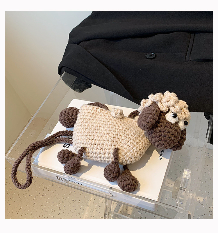 手工编织包包diy针织毛线包可爱卡通小羊编织包单肩斜挎包女成品详情20