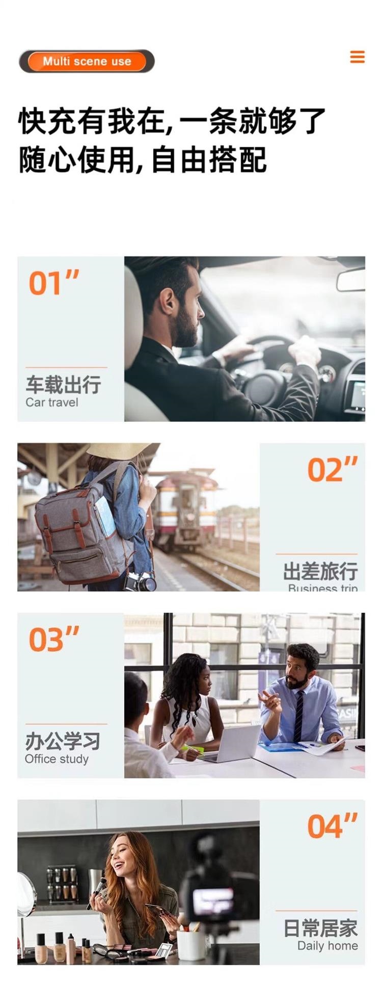 300W三合一手机充电线快充一拖三数据线适用苹果华为VIVO小米OPPO详情11