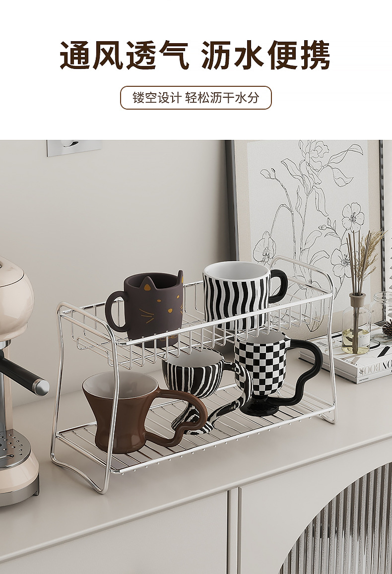 Cross-border kitchen stainless steel storage rack, seasoning cup storage rack, multi-layer countertop floor-standing organization, draining and storage rack pic 6