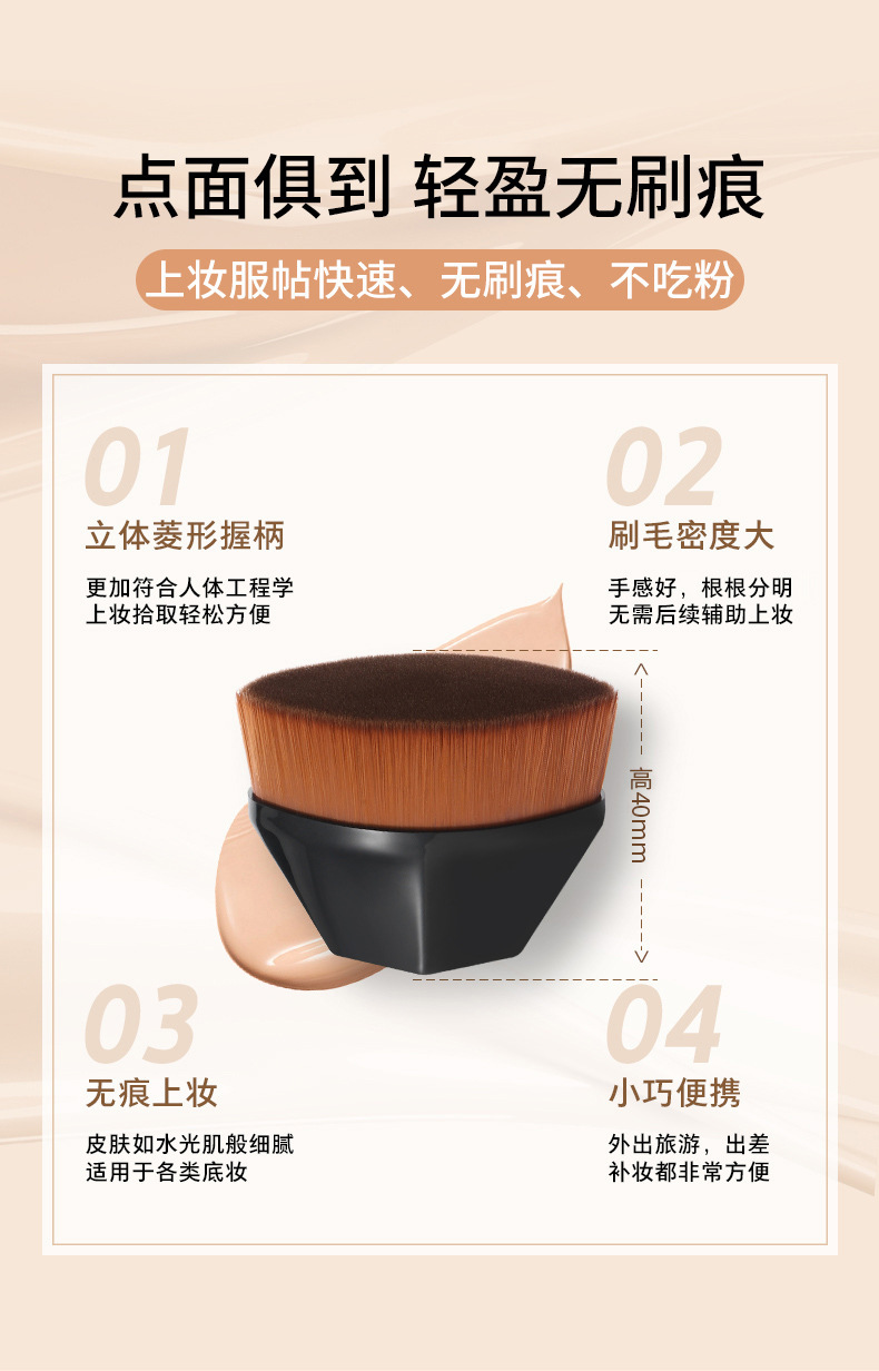 跨境爆款六角形大号55号魔术无痕粉底刷化妆刷散粉刷美妆工具刷子详情7
