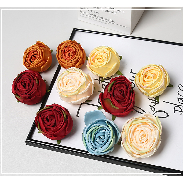 高级感皇妃玫瑰花头DIY花墙花瀑布手工花朵婚庆假花人造花环批发详情5