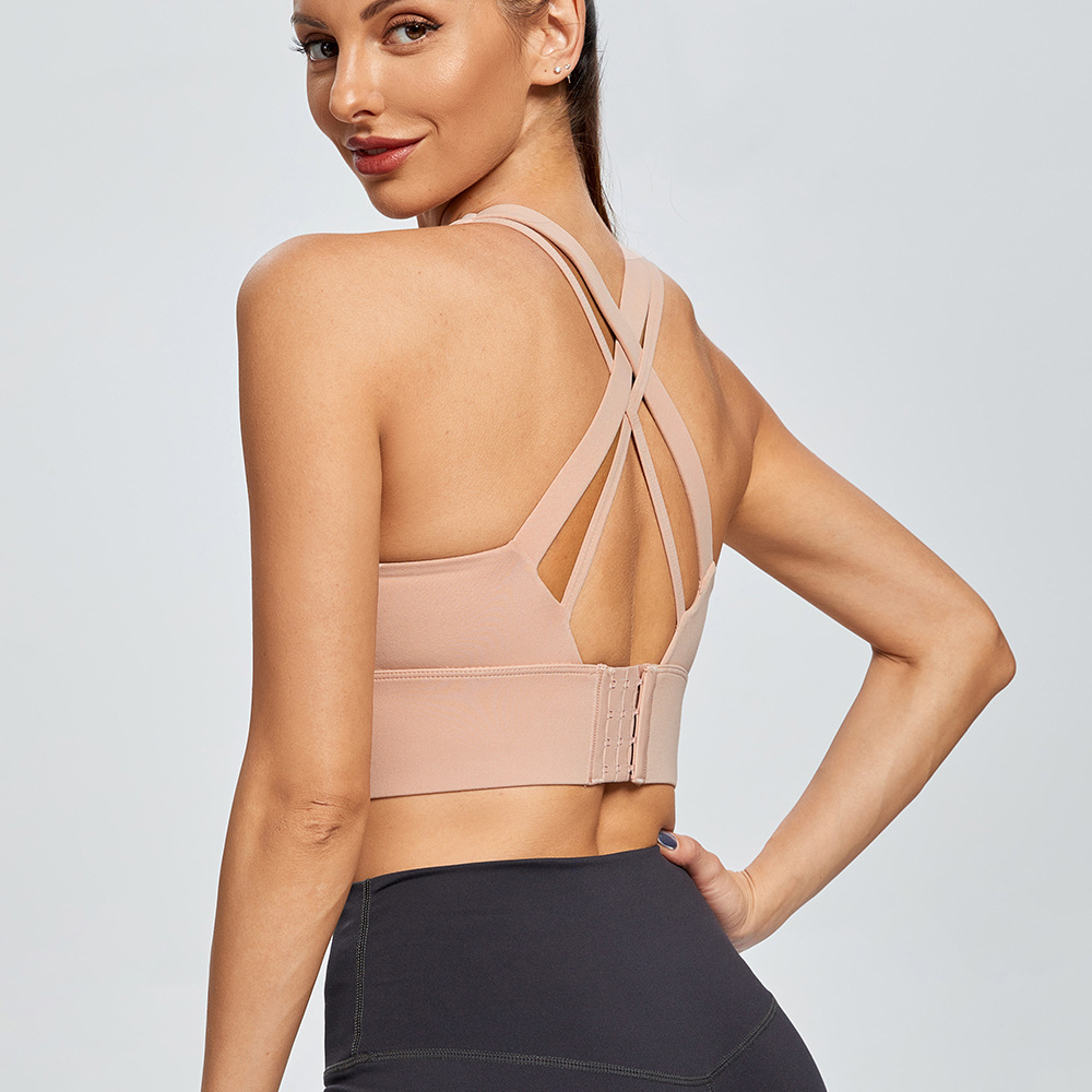欧美运动内衣防震女大码交叉跑步瑜伽健身背心薄款聚拢高强度文胸详情5