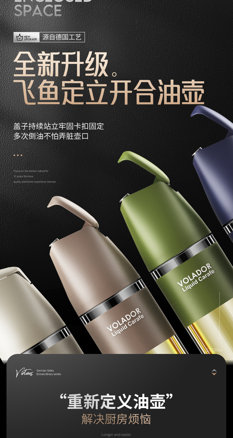 批发厨房防漏油瓶醋壶大容量玻璃酱油瓶家用重力自动开合飞鱼油壶详情6