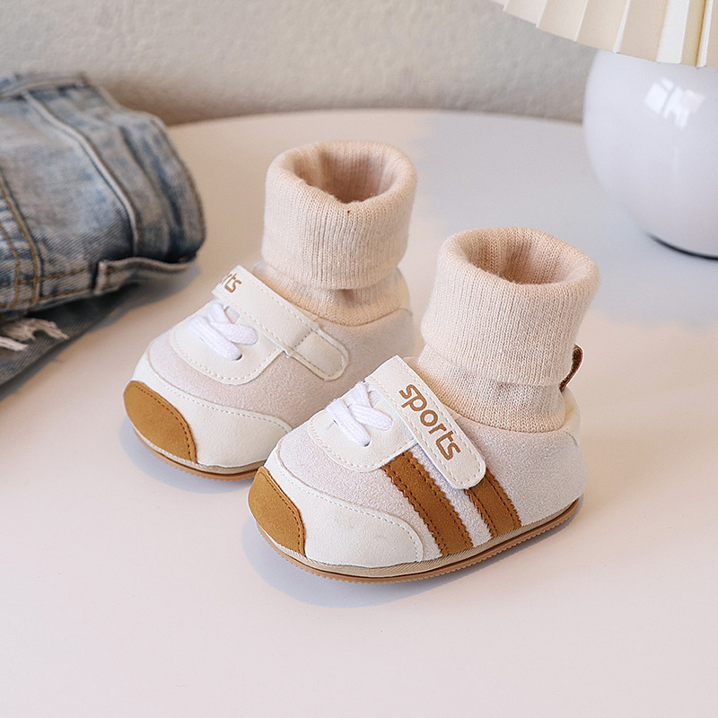 Spring and Autumn baby shoes for 0-1 year old boys and girls, soft-soled shoes and socks in one set, 3-6-9 months, casual walking shoes, anti-slip floor pic 13