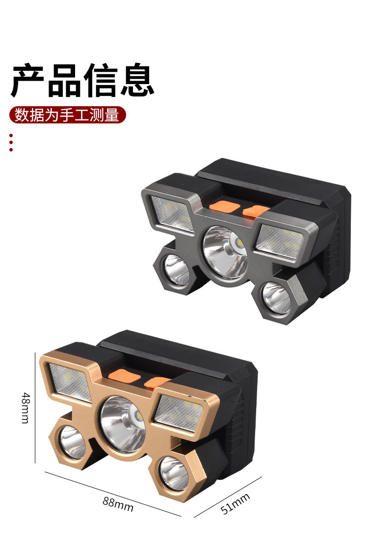 Cross-border exclusive LED strong light head outdoor high-power usb charging head-mounted flashlight waterproof night fishing headlamp pic 12