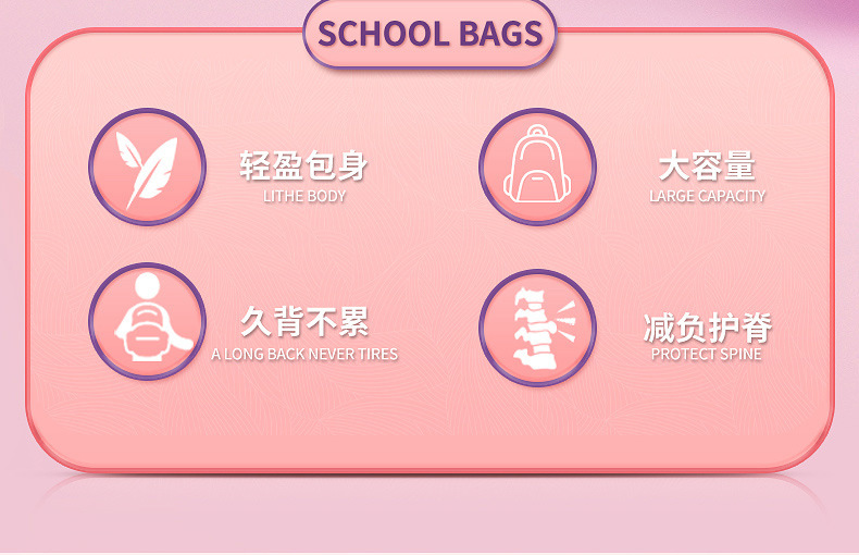 schoolbags2024新款小学生书包女孩1-3-6年级护脊儿童背包6至12岁详情2