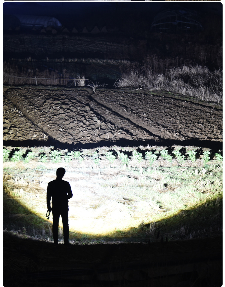 新款强光LED手电筒COB泛光工作灯USB充电户外便携家用应急探险详情8