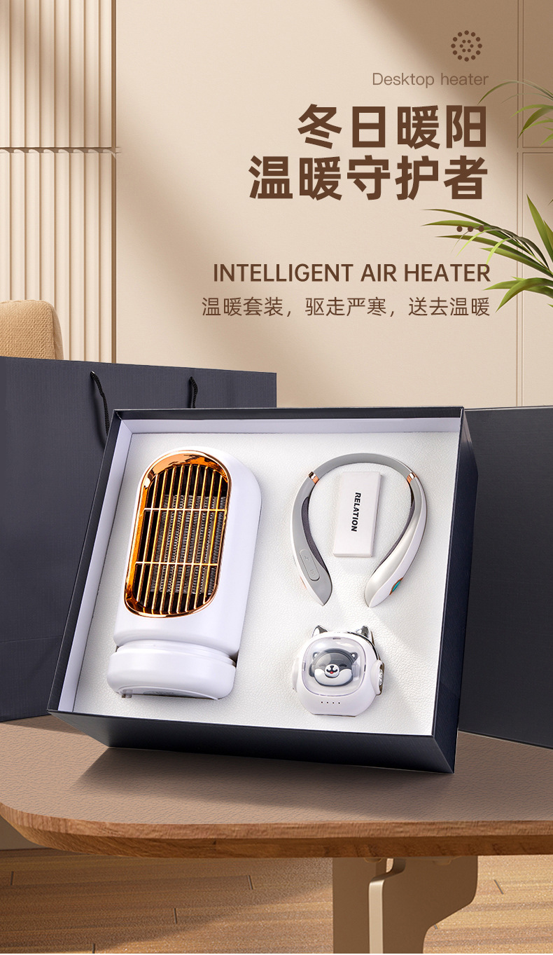 Customized business gift set, logo warm air blower, hand warmer, activity gift, practical souvenirs for customers and employees pic 9