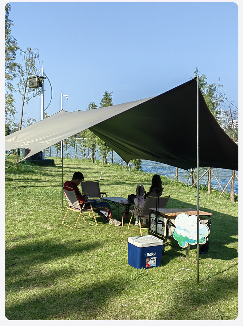 天幕帐篷户外露营全遮光防晒黑胶天幕加厚银胶野营遮阳防雨帐篷详情16