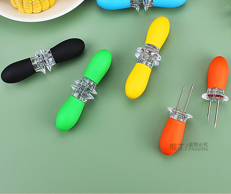 Stainless steel corn pins, BBQ corn sticks, barbecue forks, fruit forks, kitchen small tools in stock pic 4