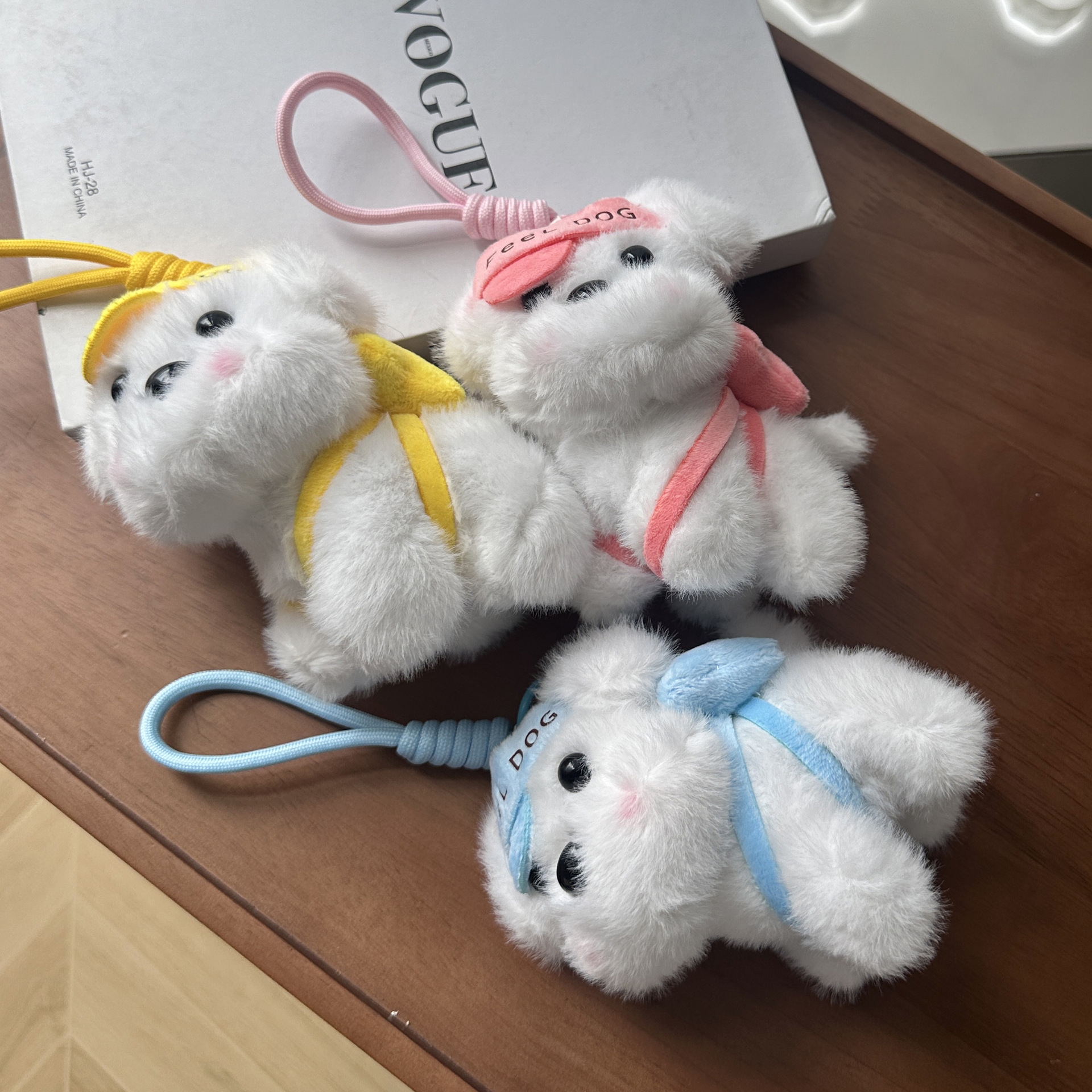 网红可爱萌棒球帽小狗挂件毛绒玩具公仔书包包挂饰钥匙扣娃娃玩偶详情2