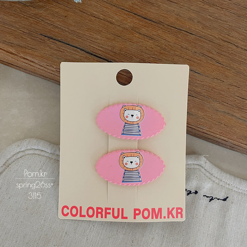 春季新款卡通印花椭圆儿童掰掰夹甜美前额碎发宝宝百搭刘海夹发卡详情9