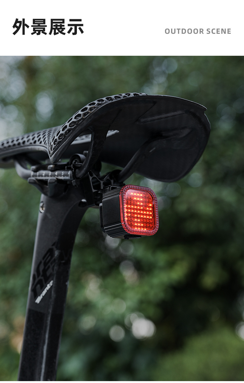 自行车尾灯夜骑灯公路山地车后尾灯表情警示灯单车刹车骑行灯配件详情11