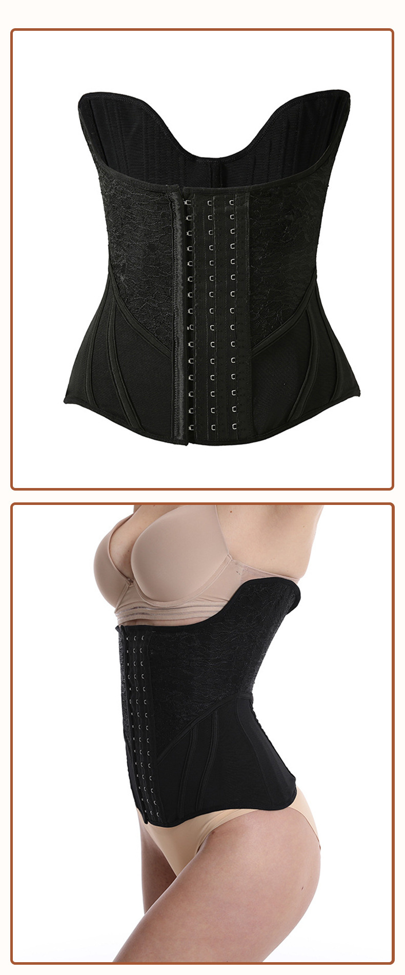 Lace hourglass 24 bone shaping garment, abdominal cinching belt, sports and fitness waist seal, breathable shaping waist, breathable shaping garment pic 5