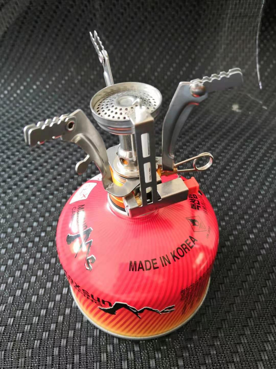 户外迷你一体式炉头可折叠不锈钢燃气支架登山野营便携防风炊具详情20