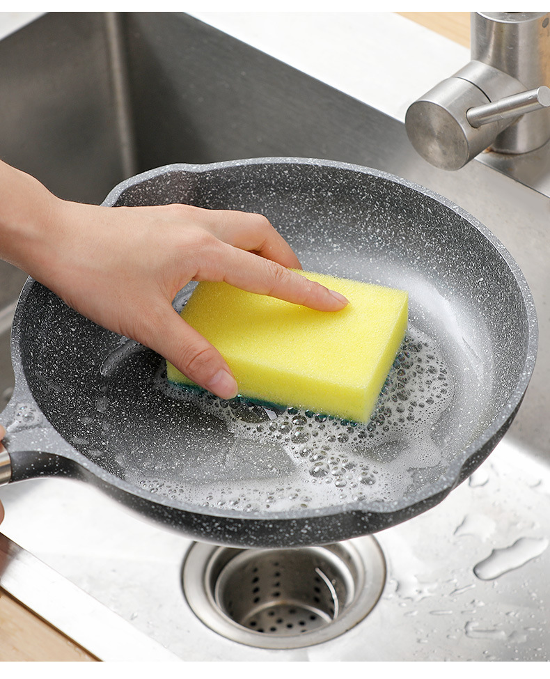 Household cleaning kitchenware, dishwashing sponge, multi-functional household cleaning and stain removal, double-sided scouring pad, pot washing brush pic 3