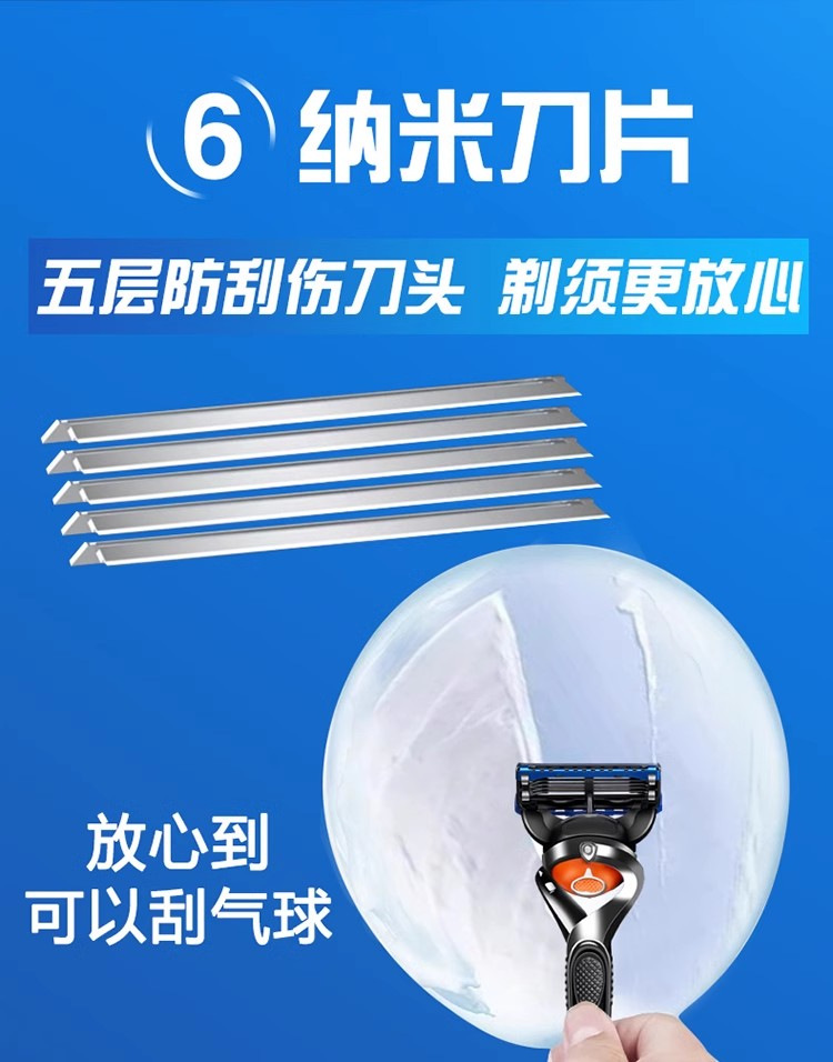 Five-layer razor, manual shaver, 5-layer blade replacement head, German craftsmanship, old-fashioned beard knife, shaving knife pic 15