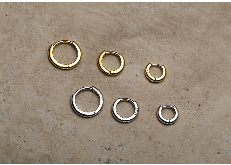 Korean cold and elegant style small ear buckle, INS all-body 925 sterling silver earrings, simple and versatile for women, ear bone stud 0953T pic 11