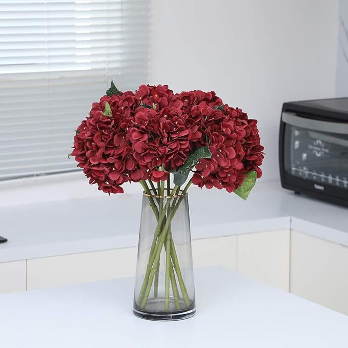 新款仿真绣球花3叶96片人造花婚庆家居装饰花艺摆设摄影道具假花详情11