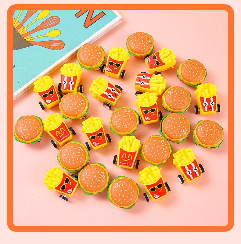 Hamburger fries, Rebound car toys, mini creative rebound food play carts, kindergarten and primary school gifts, wholesale from the manufacturer pic 10