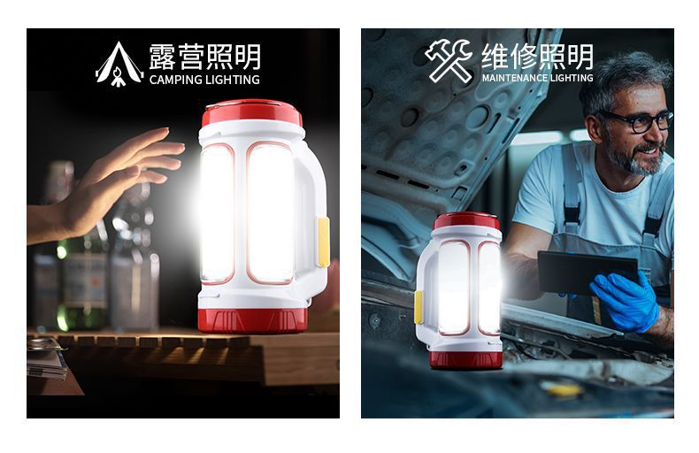 Cross-border high-intensity flashlight charging led outdoor portable lamp emergency camping searchlight solar USB charging pic 11