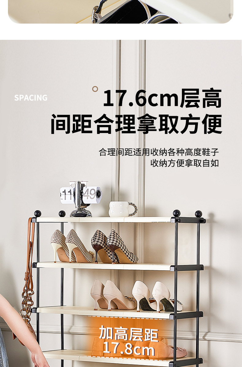 家用多层钢管鞋架 多功能置物架 出租房宿舍鞋子收纳神器移动鞋柜详情6