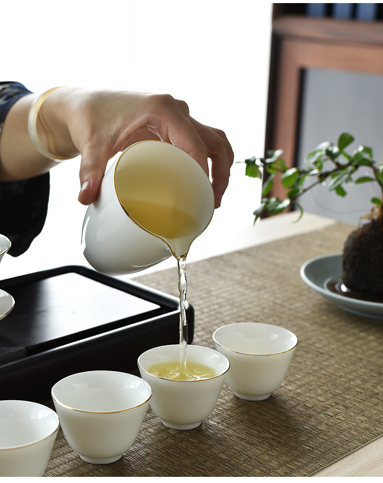 Dehua sheep fat Jade White porcelain Gongfu tea sets, complete sets of tea cups, business gifts and souvenirs wholesale, LOGO design pic 20