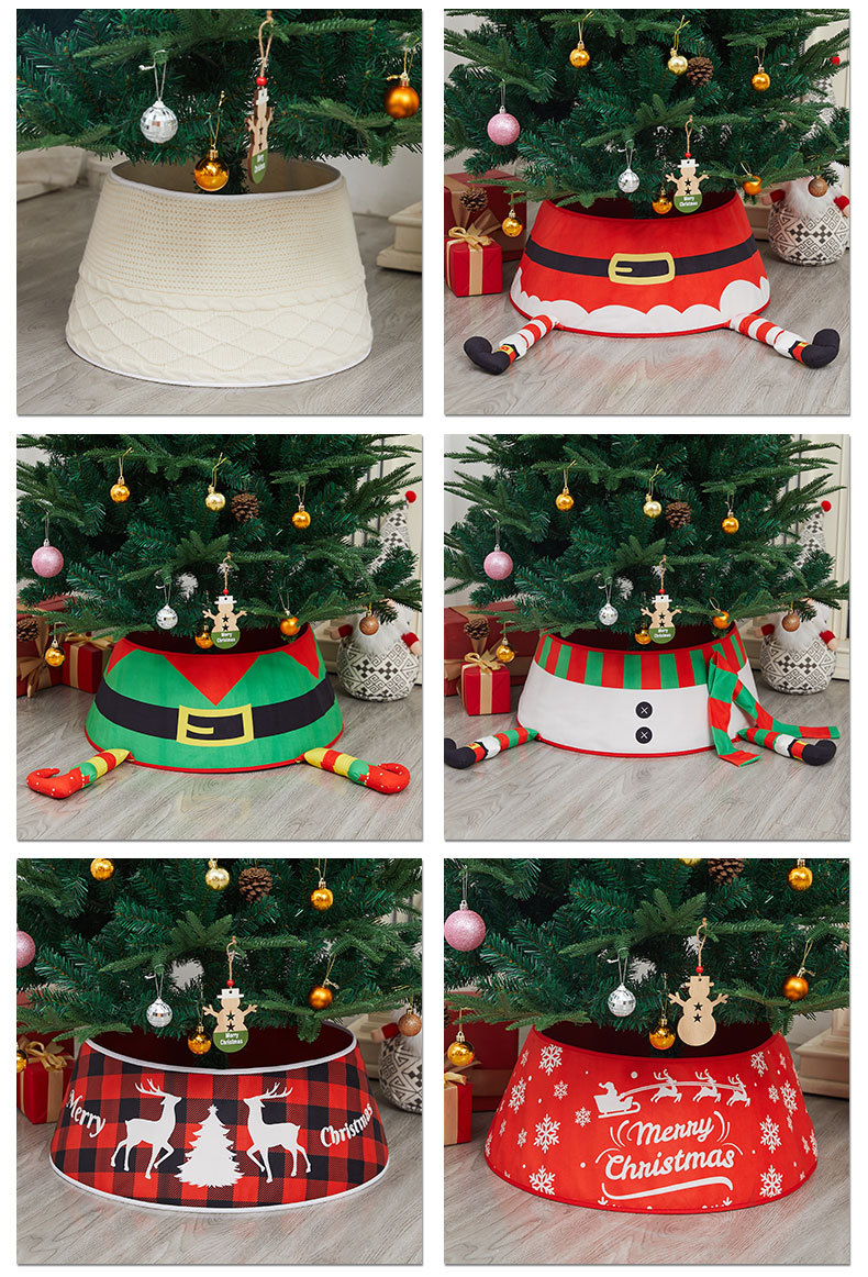 Cross-border new product TEMU Christmas decoration: Plush tree frame, sequined three-dimensional tree skirt base, circular base frame under the Christmas tree pic 12