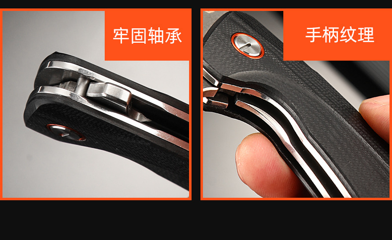 Wholesale outdoor D2 steel self-defense knives, high-hardness folding knives, portable survival folding knives, camping and field tactical knives pic 16