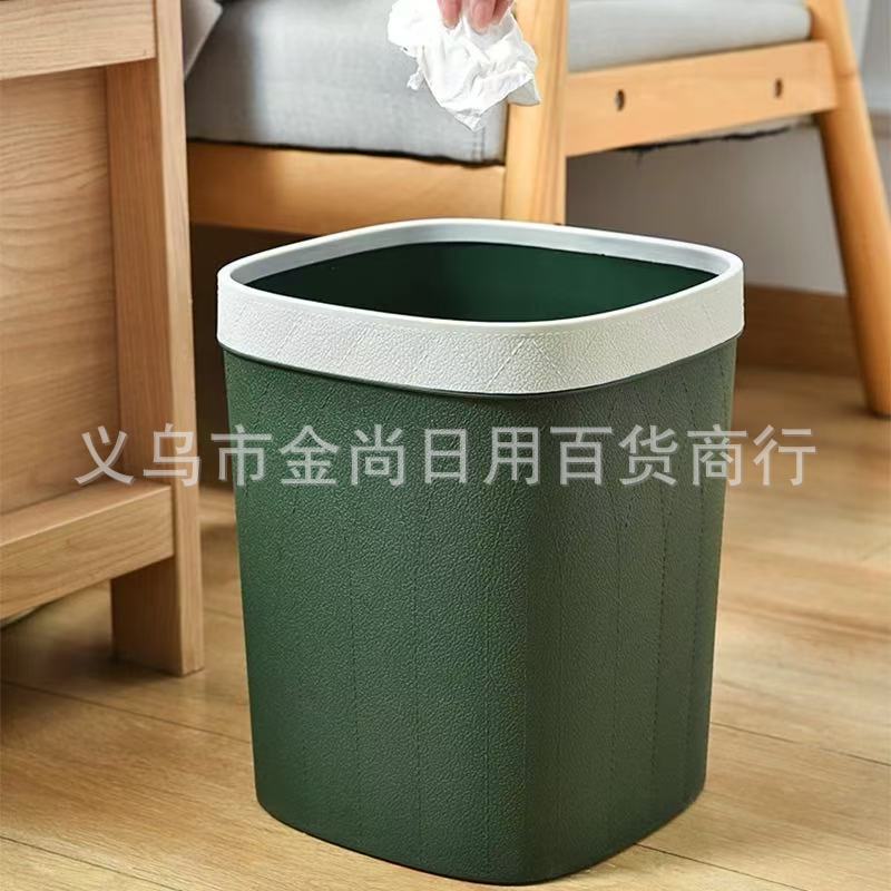 Light luxury household round and square pressure ring garbage recycling bin, kitchen and living room storage bin, simple style trash can pic 2