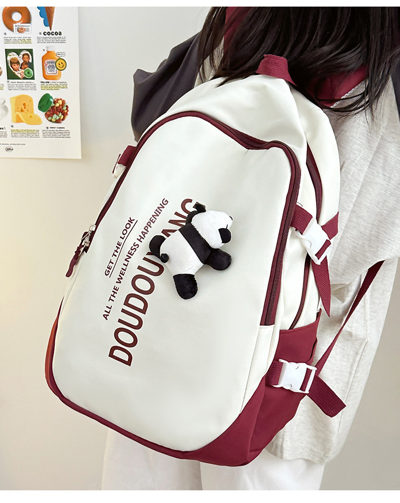 新款时尚休闲书包少女中学生双肩包高颜值大容量情侣双肩电脑包详情12